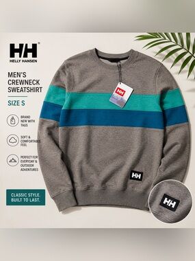 Helly Hansen BNWT Colorblock Crewneck Sweatshirt Men’s S